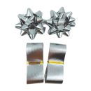 סרט מתנות + פרחים - כסף