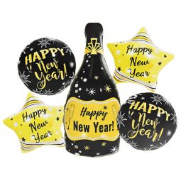 סט בלונים new year שחור זהב