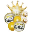 סט בלונים זהב קונפטי - כתר ימולדת