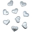 לבבות בד לקישוט – כסף מטאלי