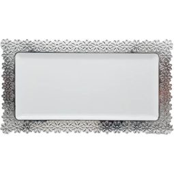 מגש פרחים מלבני כסוף - גדול