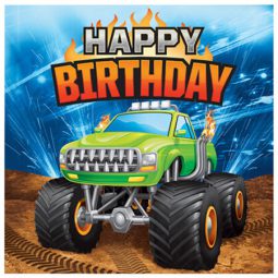 מפיות גדולות happy birthday משאיות מפלצת