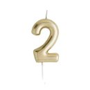 נר יום הולדת ספרה 2 זהב מטאלי