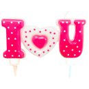 נר I LOVE U ורוד