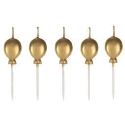 נרות בלונים זהב - כרום