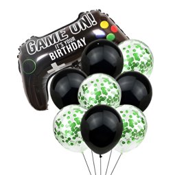 סט בלונים גיימינג שחור צבעוני