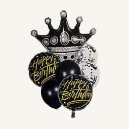 סט בלונים שחור שקוף עם קונפטי