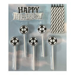 סט נרות happy birthday - כדורגל