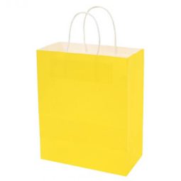 שקית נייר צהובה עם ידית - גדול