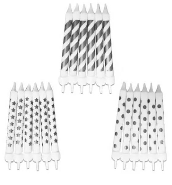 נרות כסף קישוטים - מגוון