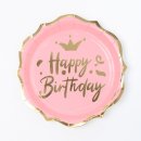 צלחות פרח בינוניות ורוד זהב