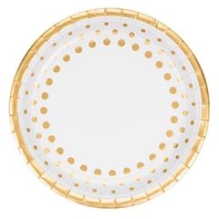 צלחות בנוניות - נקודות זהב נוצצות 