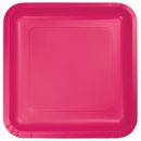 צלחות נייר גדולות מרובע - פוקסיה