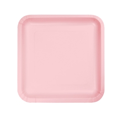 צלחות נייר קטנות מרובע ורוד קלאסי