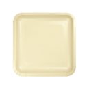 צלחות נייר קטנות מרובע קרם