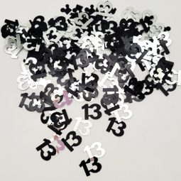 קונפטי גיל 13 - שחור כסוף