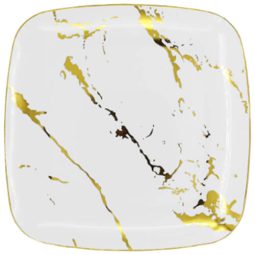 צלחות קיסר לבן זהב - גדול