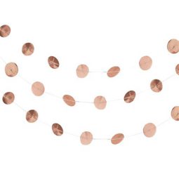 מחרוזת עיגולי מתכת - רוז גולד