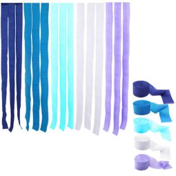 גלילי קרפ לקישוט - כחול לבן ותכלת