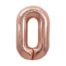בלון הליום ענק רוז גולד מנצנץ ספרה 0