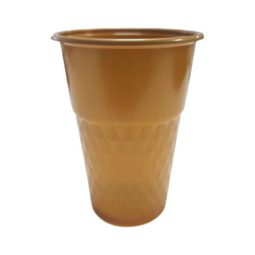 כוסות פלסטיק יהלום בינוני - זהב