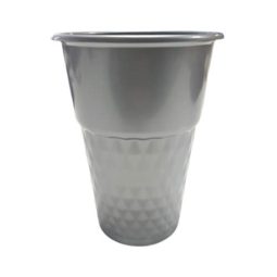 כוסות פלסטיק יהלום בינוני - כסף