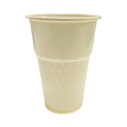 כוסות פלסטיק יהלום בינוני - קרם