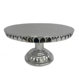 מעמד עוגה כסף מטאלי