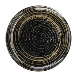 צלחות מטאור שחור זהב - בינוני