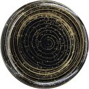 צלחות מטאור שחור זהב - גדול