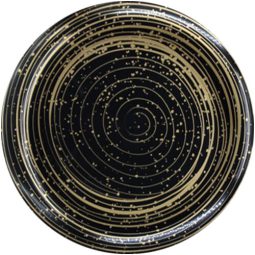 צלחות מטאור שחור זהב - גדול