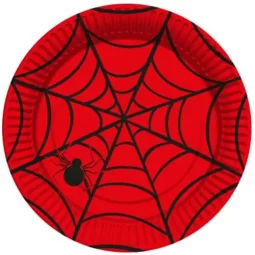 צלחות נייר גדולות ספיידרמן - אדום