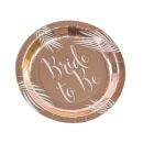 צלחות נייר גדולות מסיבת רווקות - רוז גולד