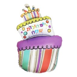 בלון הליום ענק עוגה יומולדת שמח