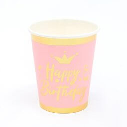 כוסות Happy Birthday רוז גולד