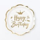 צלחות פרח בינוני לבן זהב