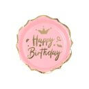 צלחות פרח קטנות ורוד זהב