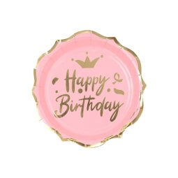 צלחות פרח קטנות ורוד זהב