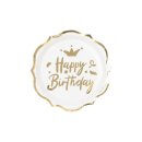 צלחות פרח קטנות לבן זהב