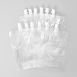 שקיות שקופות למילוי שתייה - אריזה של 12 יחידות