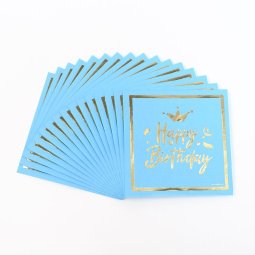 מפיות גדולות Happy Birthday כחול מבריק